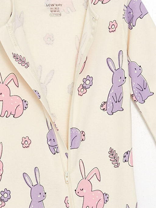 Bisiklet Yaka Uzun Kollu Bask?l? K?z Bebek Tulum - Waikiki фото 2