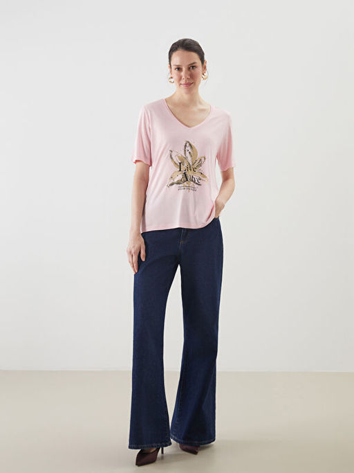 V Yaka Bask?l? Kad?n Ti??rt