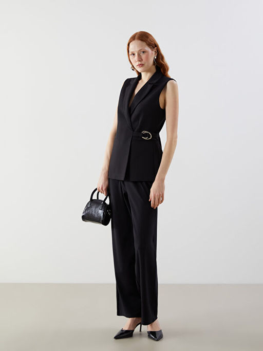 Ceket Yaka Kad?n Klasik Yelek