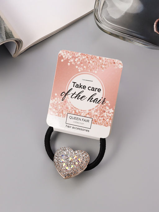 Цена за 12 шт. Резинка для волос «Алдона», мерцание сердце