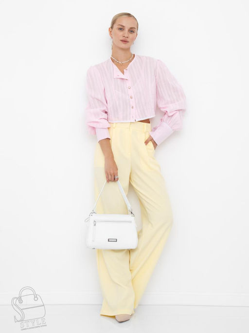 Сумка женская кожаная 1025CH white Polina&Eiterou