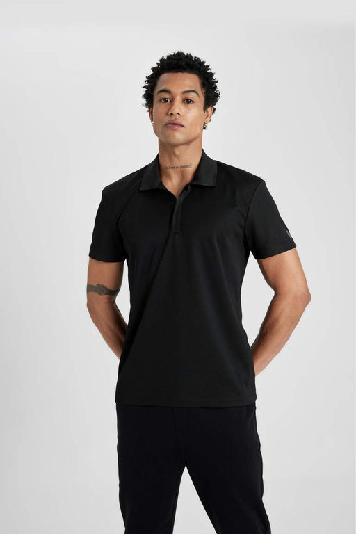 DeFactoFit Спортивная футболка с короткими рукавами и воротником-поло Slim Fit  фото 6