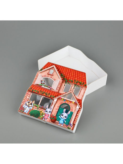 Коробка подарочная «Весёлые зверята», 17×17×5 см