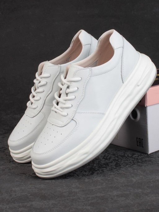 05-PDD181-1 WHITE Кроссовки женские (натуральная кожа) - Фабричный китай фото 16