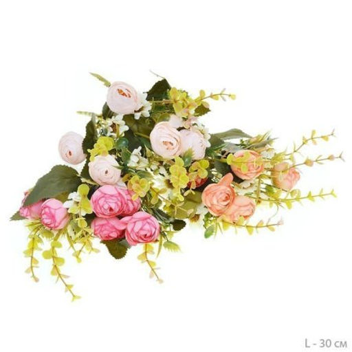Цветок искусственный Букет роз 30 см / WH-37 /уп 2/300/600/ - Галеонтрейд фото 2