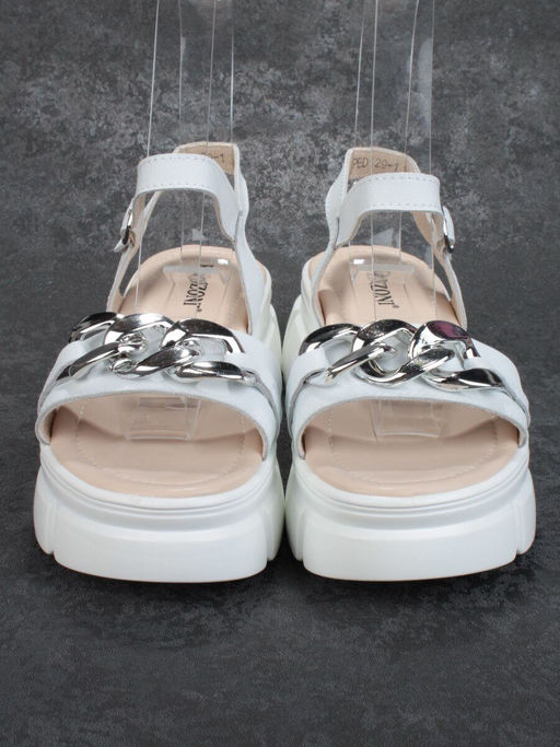 08-PED129-1 WHITE Босоножки женские (натуральная кожа)