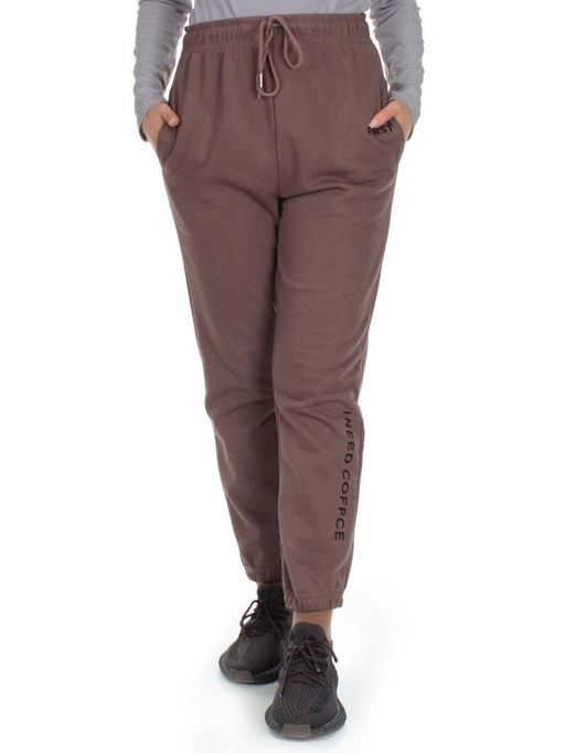J-02 BROWN Брюки спортивные женские (85% хлопок, 15% полиэстер)