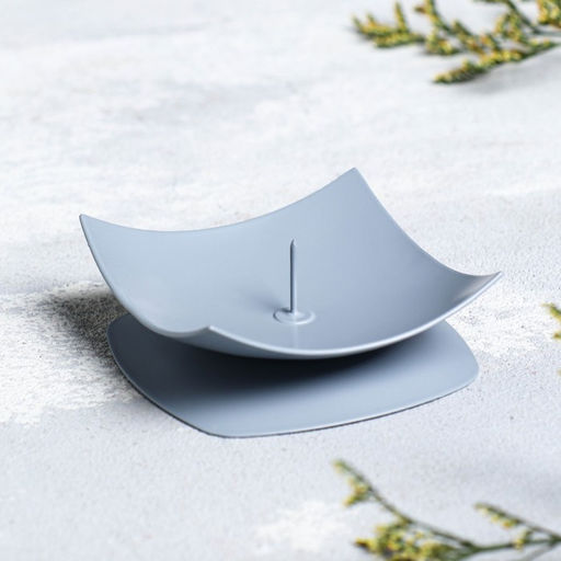 Подсвечник на 1 свечу «Кварта», металл, 7×2.7 см, серый