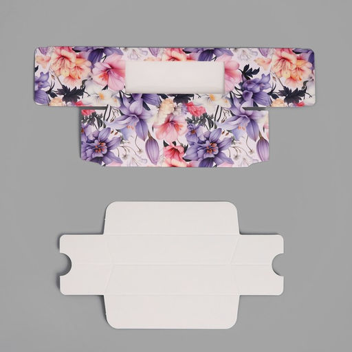 Цена за 5 шт. Коробка для макарун, кондитерская упаковка «Цветы», 12 х 5.5 х 5.5 см