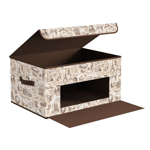 VAL TC-BOX-DDM Короб стеллажный с откидной стенкой, с крышкой, 50*35*25 см, TRAVELLING, шт