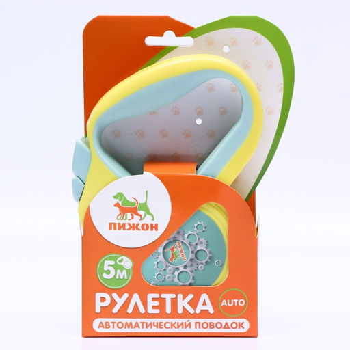 Рулетка Пижон с прорезиненной ручкой, 5 м, до 25 кг, трос, жёлто-серая  фото 5