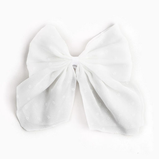 Бант для волос на резинке школьный, белый, 18×15 см, Минни Маус