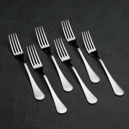 Цена за 6 шт. Вилка десертная «Соната», длина 17.5 см, толщина 2 мм, цвет серебряный