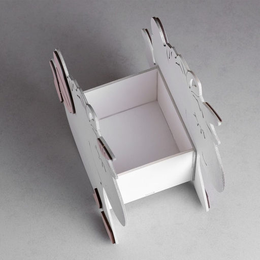 Кашпо деревянное для цветов и подарков Единорог, розовое, 23х11х23 см - Дарим красиво фото 3