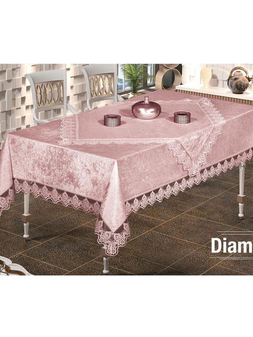 Скатерть EFOR DIAMOND 160*220 прямоугольная пудровый