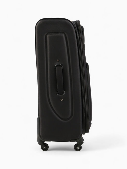 Чемодан на колёсах Royalbag большой 104 л (L), на молнии, с увеличением, кодовый замок, 4 колеса, чёрный