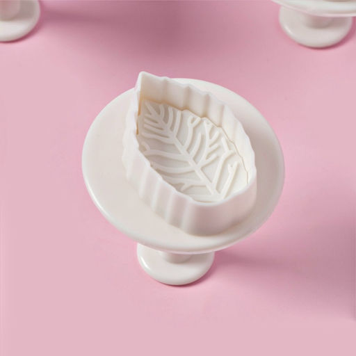 Плунжеры кондитерские Доляна Лист, набор 3 шт., d=3.2/4/5 см, пластик, белые  фото 3