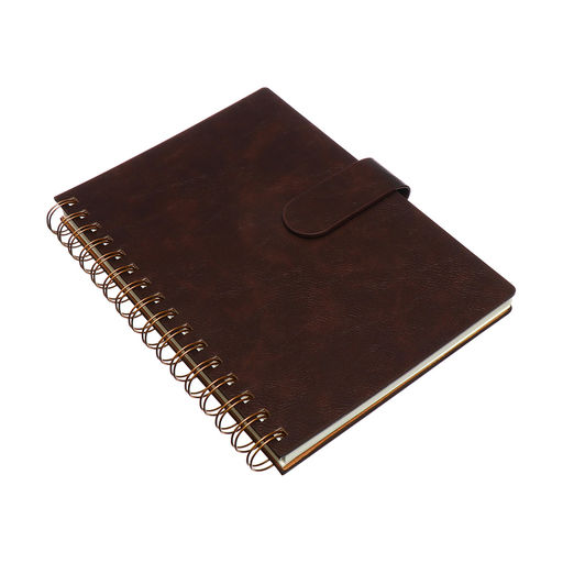 Ежедневник недатированный А5, 80 листов, в клетку, на гребне, обложка кожзам, с хлястиком, коричневый - Simaland фото 2