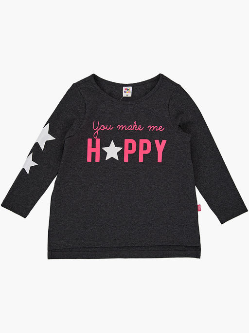 Лонгслив с принтом для девочки UD 3726 черный меланж - Mini maxi фото 4