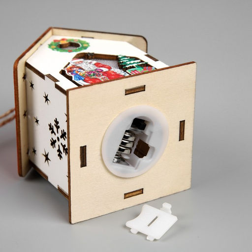 Подвеска световая Дом Деда Мороза, 76х8 см, 1 LED, от батареек AG103, свечение тёплое белое - Luazon lighting фото 3