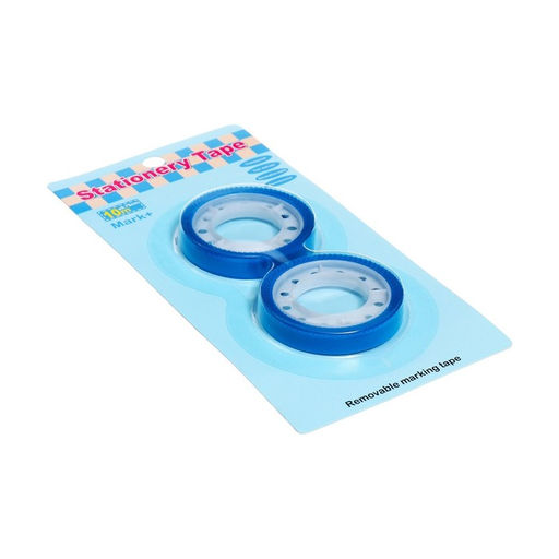 Набор 2 штуки, клейкая лента текстовыделительная (отклеиваемая) 75 мм х 10м, синий - Calligrata фото 2