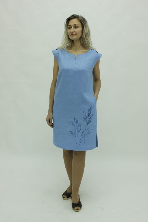 100% ЛЁН Платье с вышивкой - Елецкие узоры фото 2