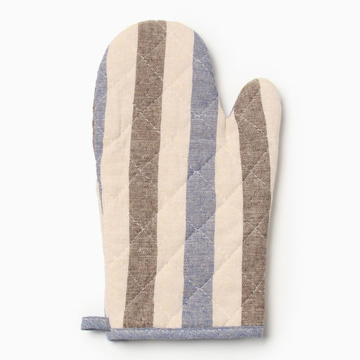 Набор кух.Доляна Полоса цв.сер/син,варежка-прих.28х17см, прихватка 17х17 50% п/э 50% хл  фото 2