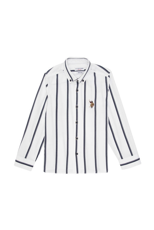 Темно-синяя рубашка с длинным рукавом для мальчика - U.s. polo assn фото 2