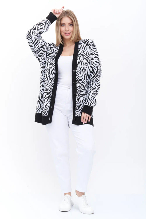 ЗЛАТА Жакет В 1881/черно-белый