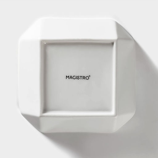 Салатник фарфоровый Magistro Бланш. Квадарт, 0,38 л, d=12,5 см, цвет белый  фото 7