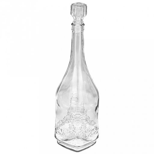 Графин-штоф стеклянный "Антоша-2" 1л, 9,2х9,2х31см, с пробкой (Россия)