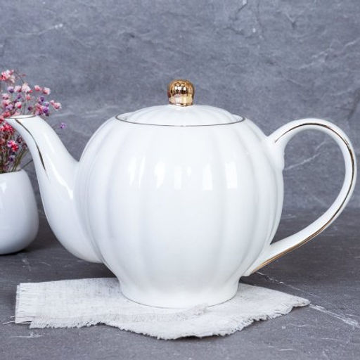 Чайник заварочный 800 мл костяной фарфор / FY23005 /уп 24/ - Галеонтрейд фото 2