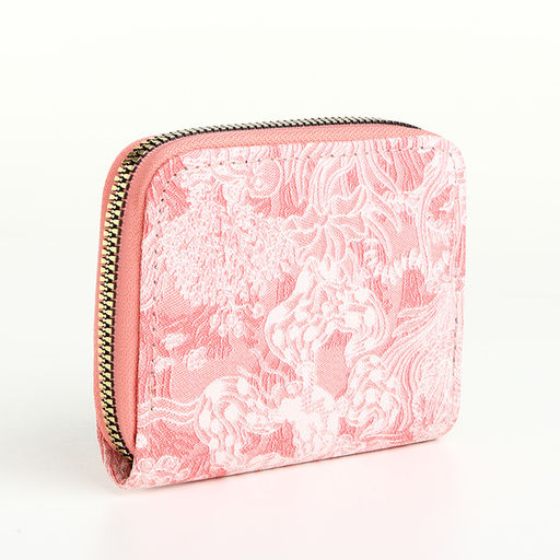Кошелёк на молнии женский, маленький, три отделения, розовый