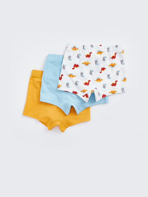 Beli Lastikli Bask?l? Erkek Bebek Boxer 3l? - Waikiki фото 2