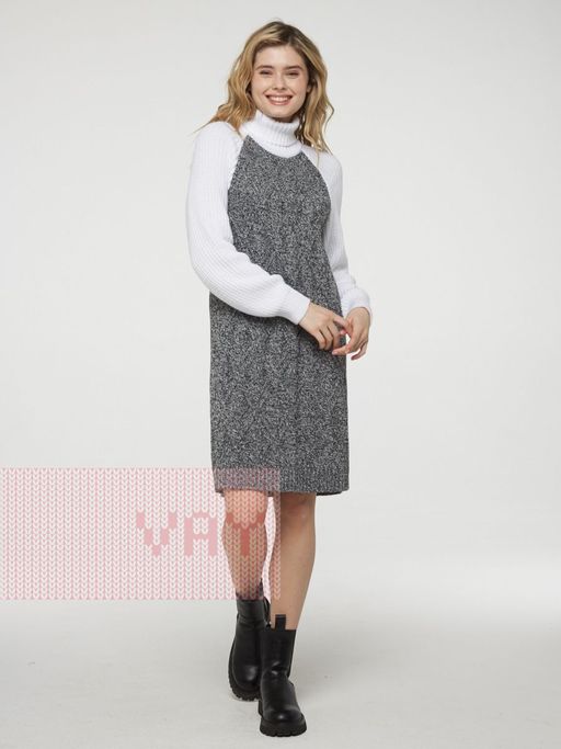 Платье женское 5232-2458. 005/293 чёрный-молоко/белый