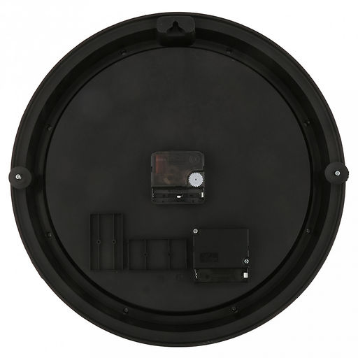 Часы настенные Механика д32см, h6,6см, циферблат Шестеренки вращающиеся, черный/потертое серебро; цифры арабские поверх стекла, серебристый; корпус пластик, черный; в лотке (Китай) - Домашняя мода фото 4