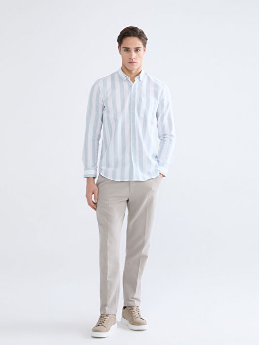 Regular Fit ?izgili Arm?rl? Erkek G?mlek