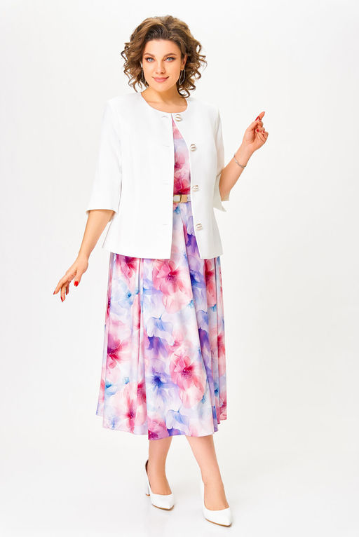 Платье Swallow 829 Принт Розово-голубые цветы фото 9