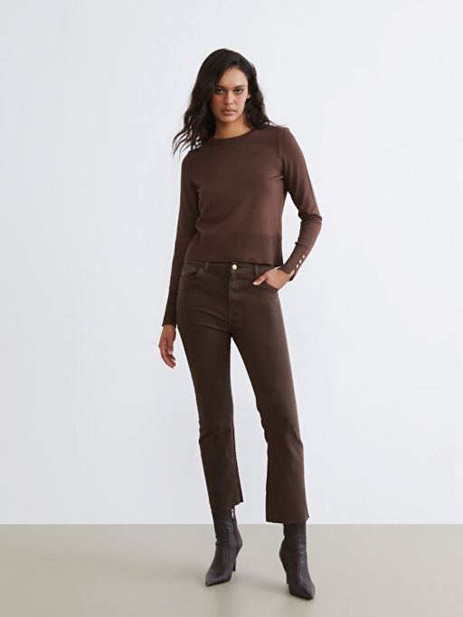 Bisiklet Yaka Kad?n Triko Kazak