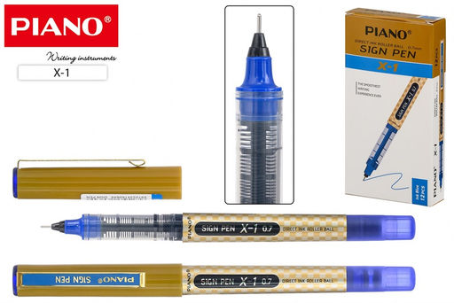Цена за 2 шт. Ручка роллер Piano"Sign Pen" (X-1) синяя, 0.7мм, бронзовый корпус