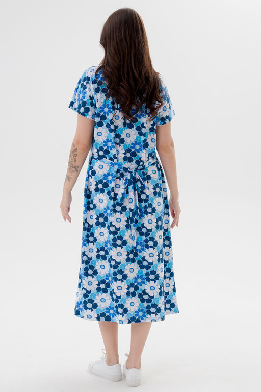 Платье женское из кулирки Миранда голубая ромашка - Амадэль фото 8