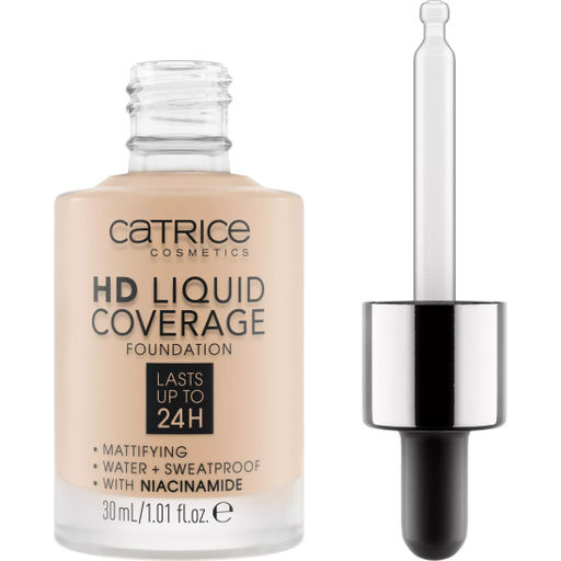 CATRICE Тональная основа HD Liquid Coverage Foundation, 010 Light Beige светло-бежевый 30 мл  фото 4