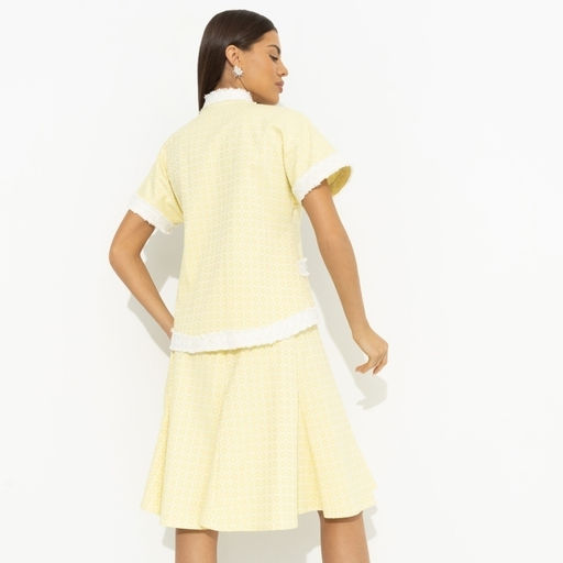 Костюм с юбкой в стиле Шанель С безупречным вкусом (2 в 1 желтый) - Charutti фото 5