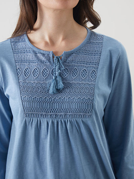 Bisiklet Yaka Nak??l? Bluz