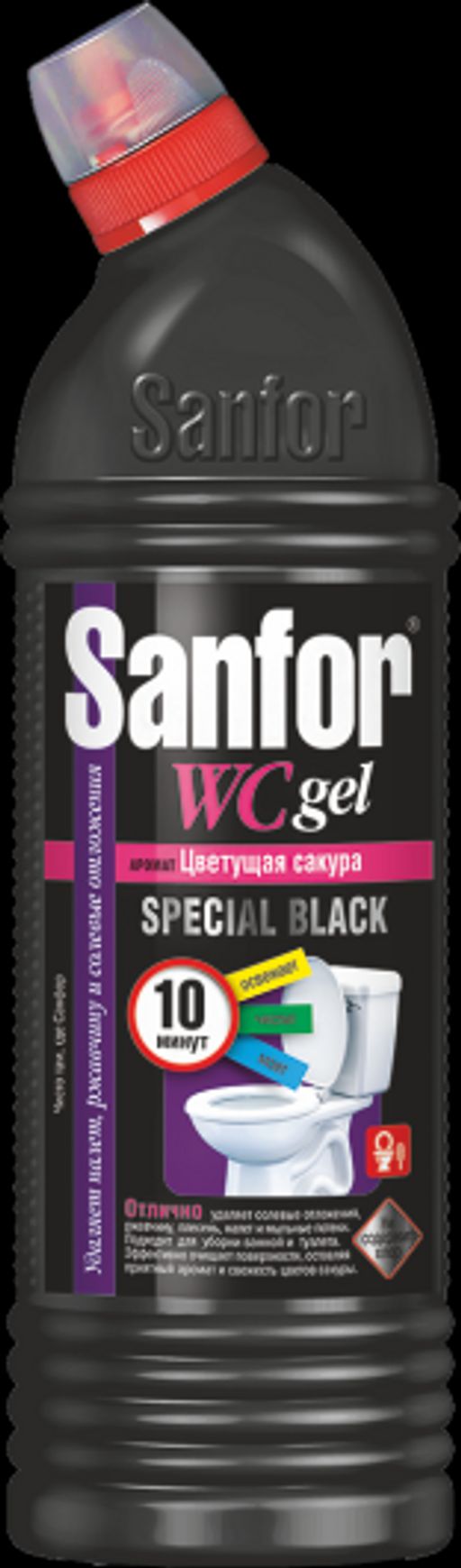 SANFOR WC гель д/чист.туалета 1000мл Special black Черный