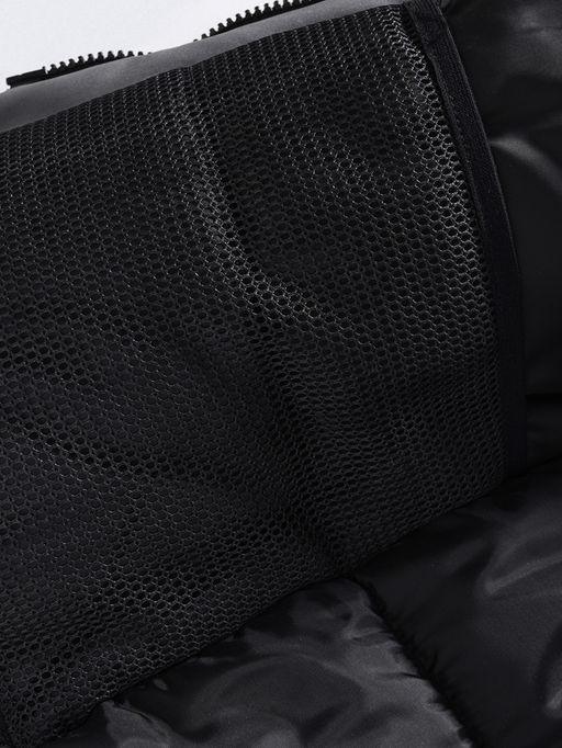 Куртка парка зимняя подростковая для мальчика с капюшоном и мехом черного цвета 9447Ch