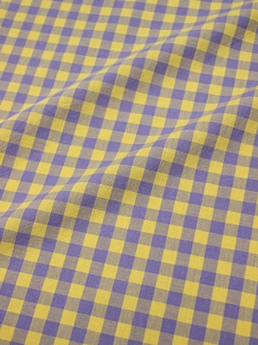 Вареный (стираный) хлопок Клетка (1.0*1.0см) цв.желтый/лавандовый, ш.2.5м, хл-100%, 115гр/м.кв