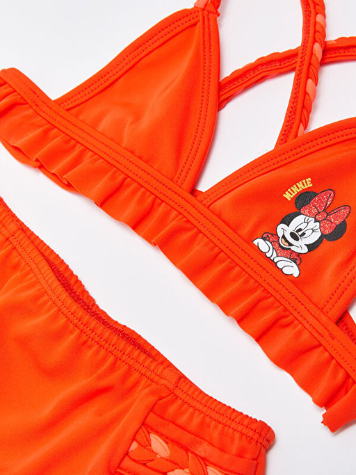 Esnek Kuma?tan Minnie Mouse Bask?l? K?z Bebek Bikini Tak?m? 2li - Waikiki фото 3