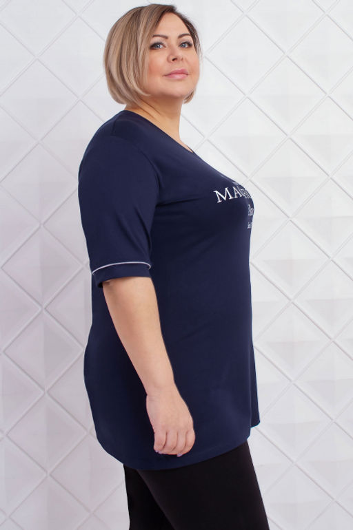 Арт. 3675 Футболка женская50-58 (5 шт) Цвет:темно-синий - Калинка фото 14