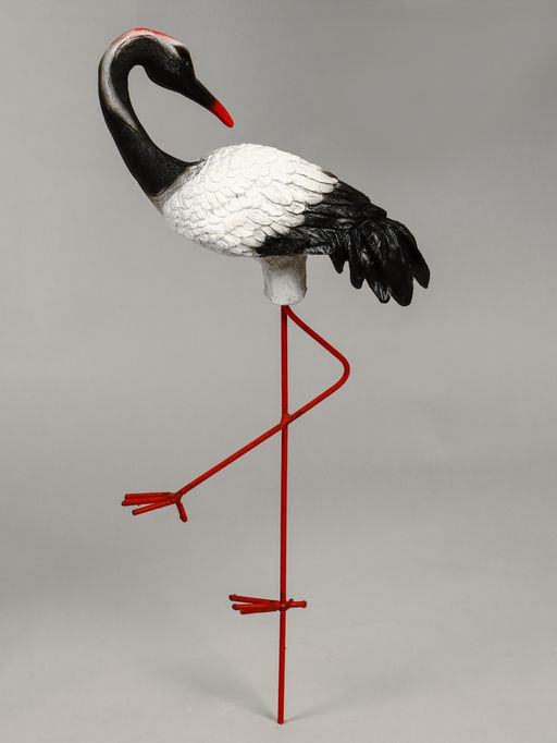 Садовая фигура из полистоуна «Журавль с загнутой шеей», 51×16×27 см